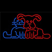 Dog Cat Logo Neon Sign
