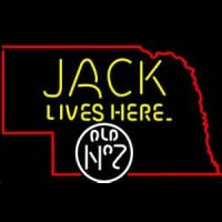 Jack Daniels Jack Lives Here Nebraska Whiskey Neon Sign