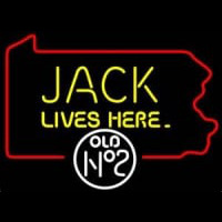 Jack Daniels Jack Lives here Pennsylvania Whiskey Neon Sign