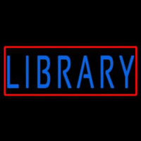 Blue Library Neon Sign