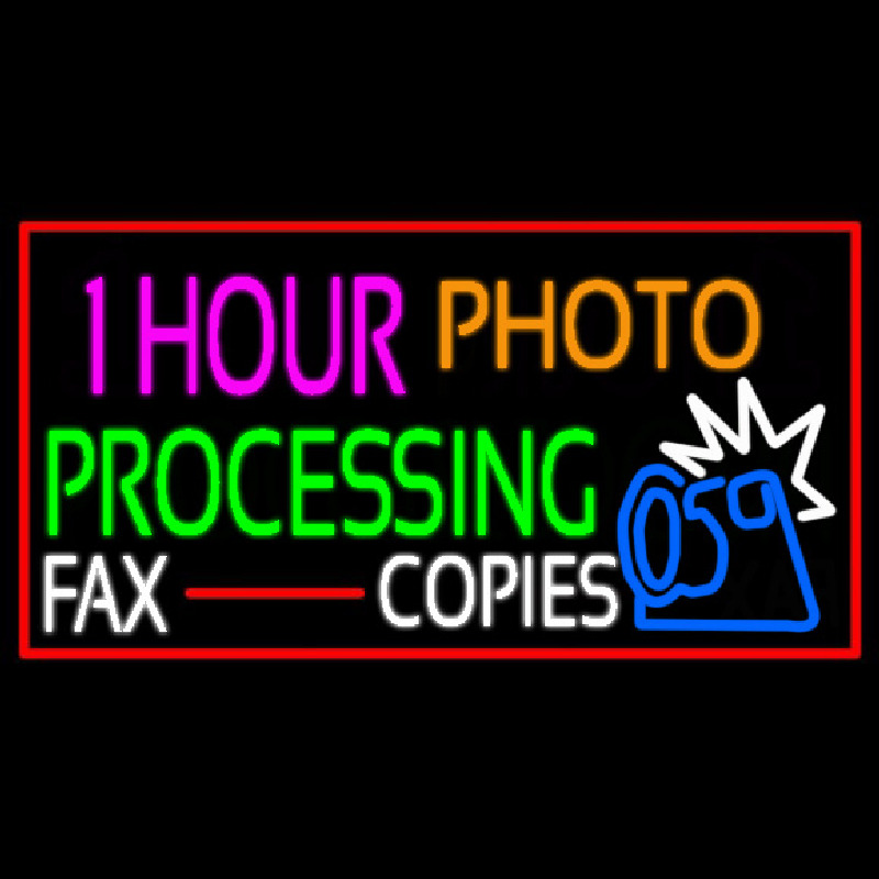 1 Hour Photo Processing Neon Sign