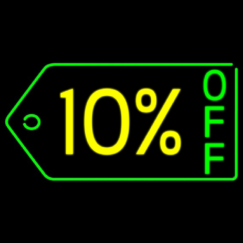 10 Percent Off Neon Sign