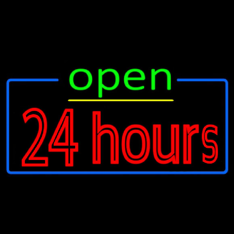 24 Hours Neon Sign