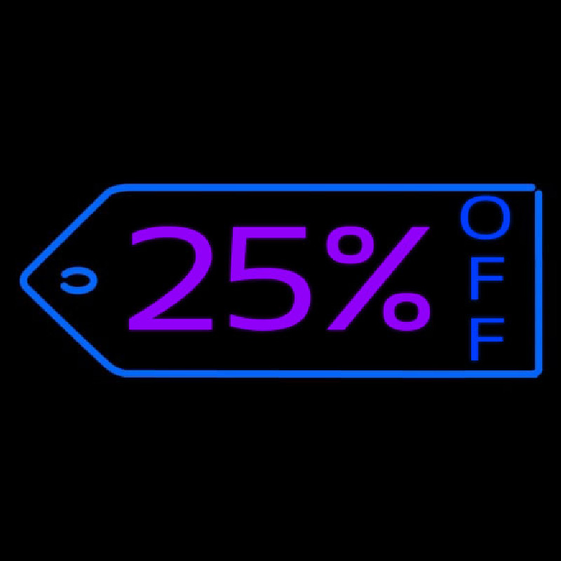 25 Percent Off Neon Sign