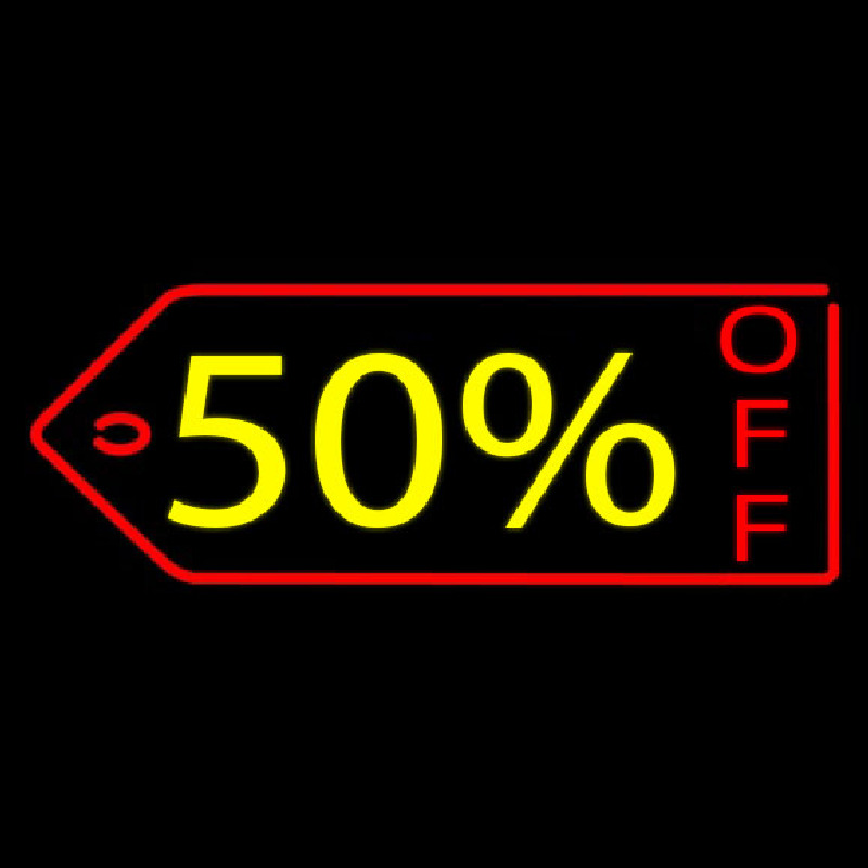 50 Percent Off Neon Sign