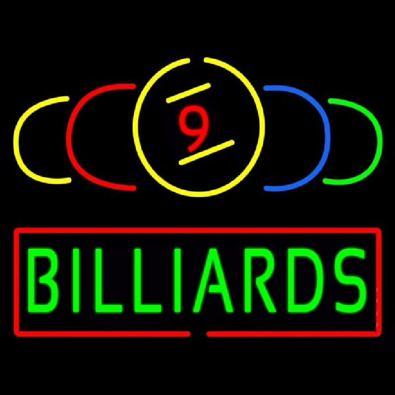 9 Ball Billiards Neon Sign