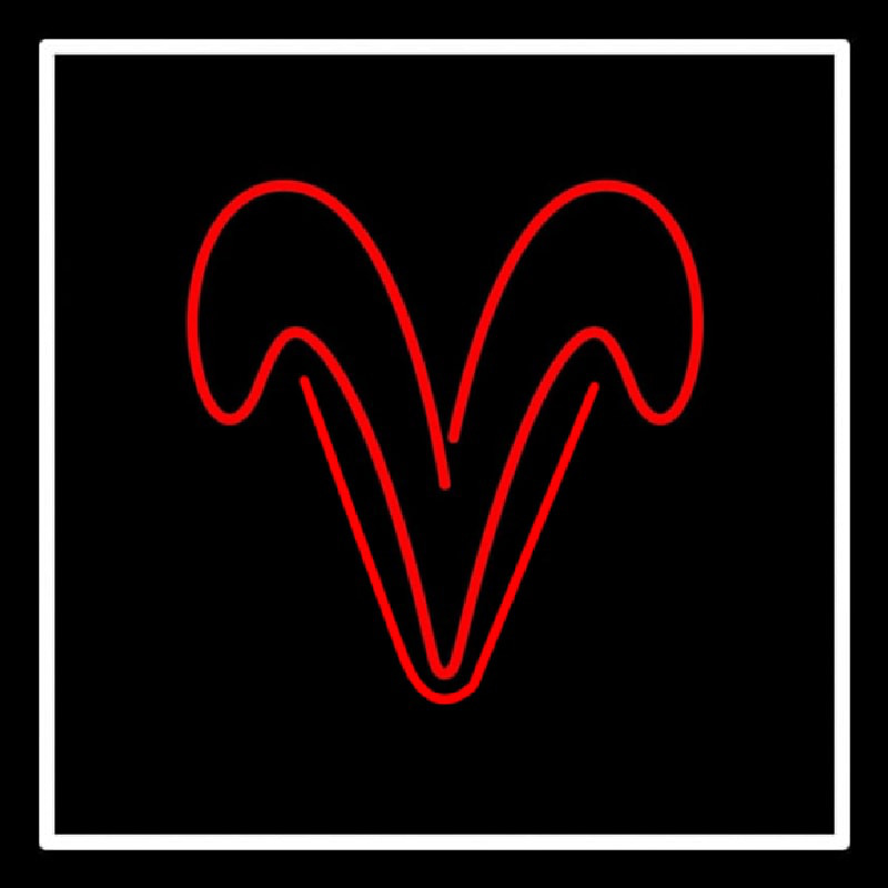 Aries With Border Neon Sign