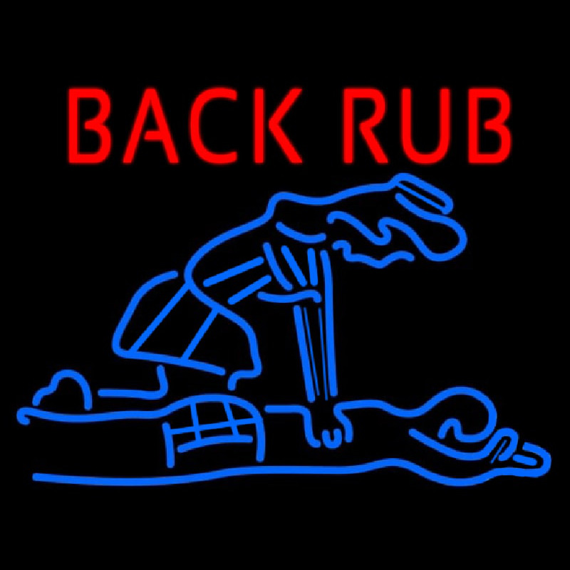 Back Rub With Logo Neon Sign