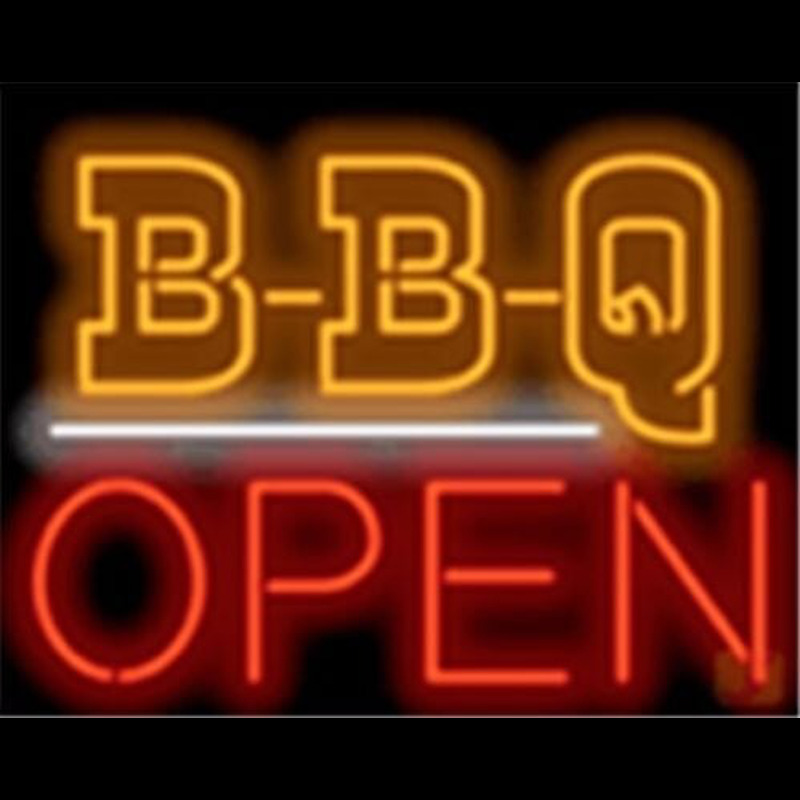 Bbq Open Barbeque Restaurant Board Neon Sign