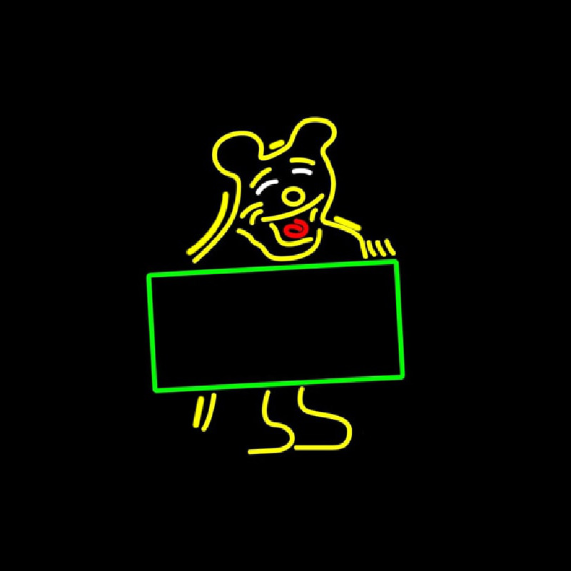 Bear With Sign Board Neon Sign