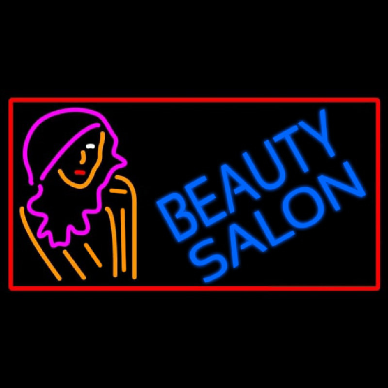 Beauty Salon With Girl Neon Sign