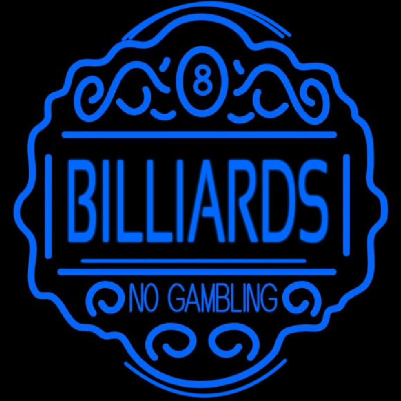 Billiards No Gambling Neon Sign