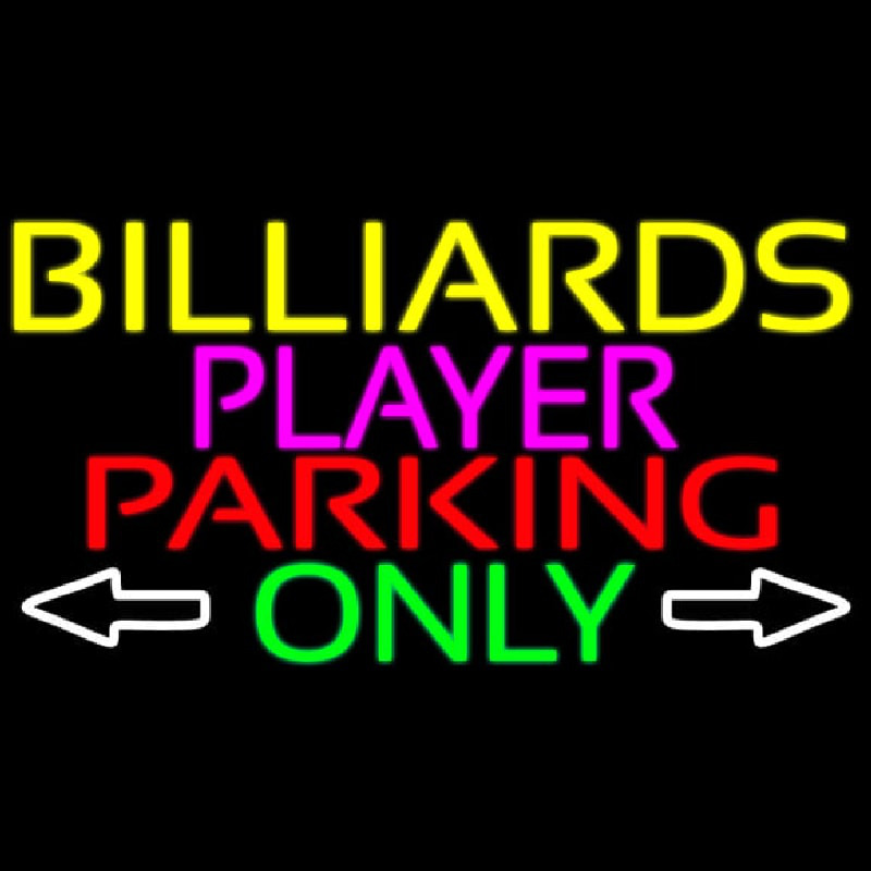 Billiards Player Parking Only Neon Sign