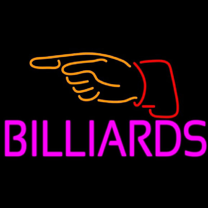 Billiards With Hand Logo 1 Neon Sign