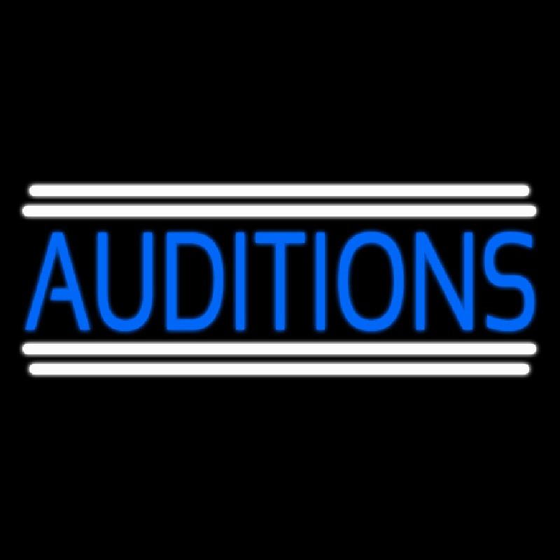 Blue Auditions Line Neon Sign