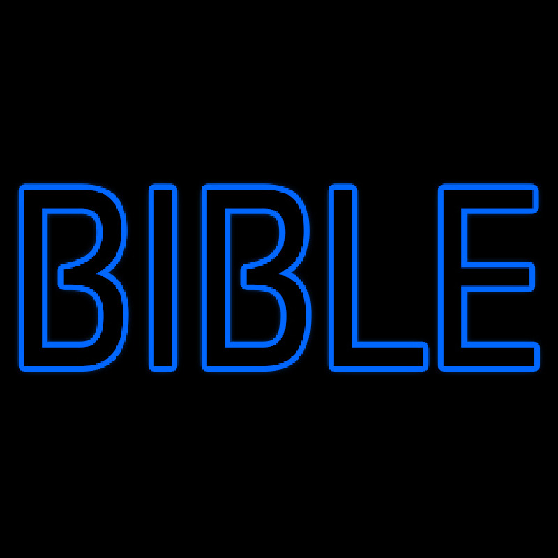 Blue Bible Neon Sign