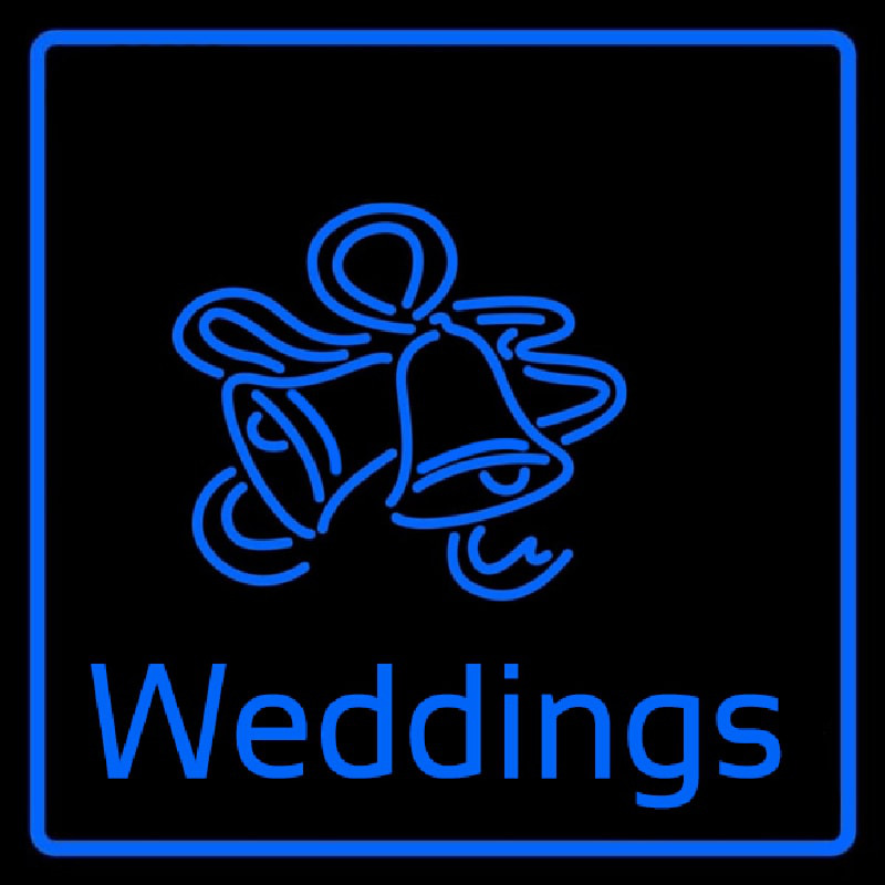 Blue Border Weddings Bell Neon Sign