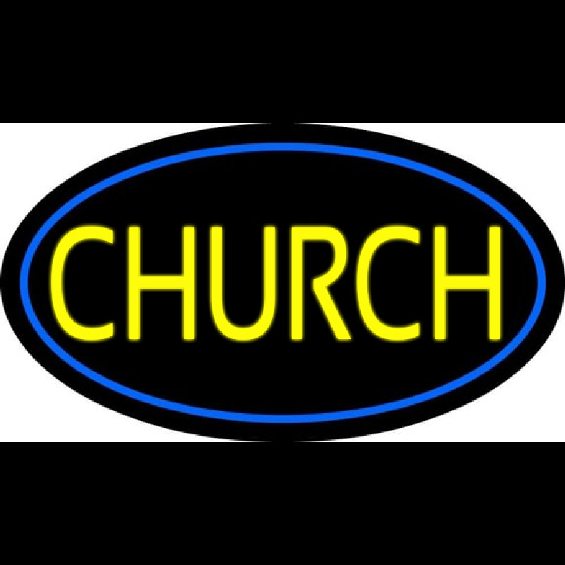 Blue Church Neon Sign