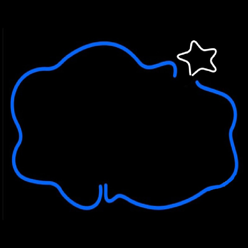 Blue Cloud With Star Neon Sign