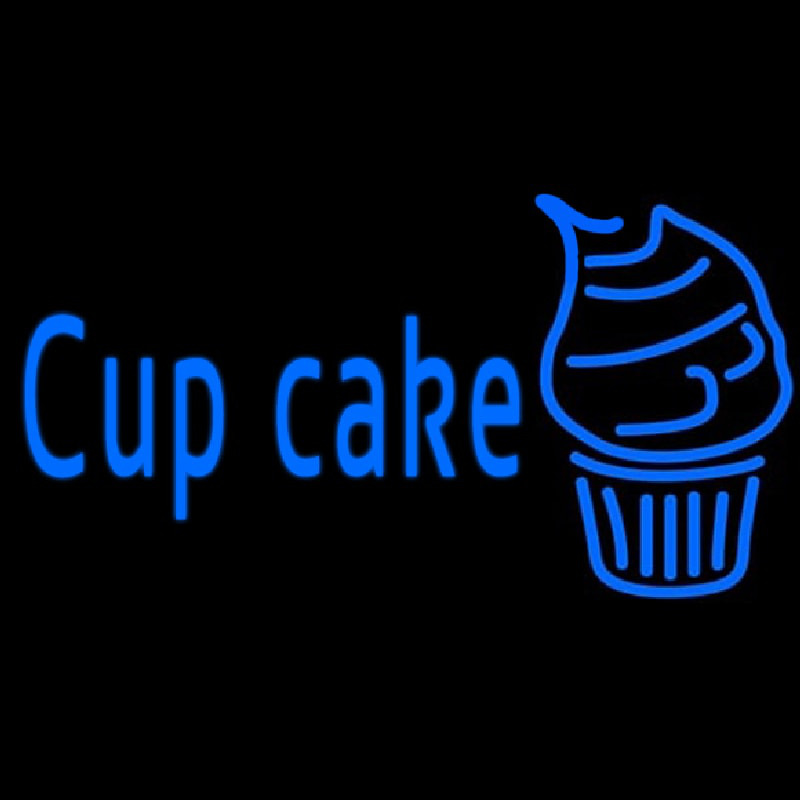 Blue Cupcake With Cupcake Neon Sign