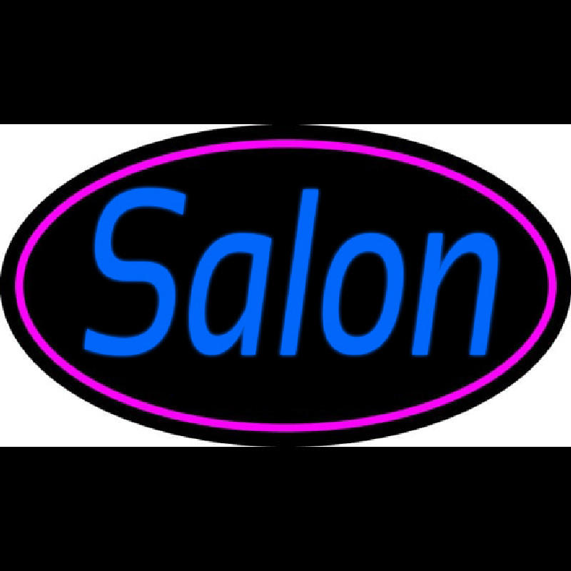 Blue Cursive Salon Neon Sign