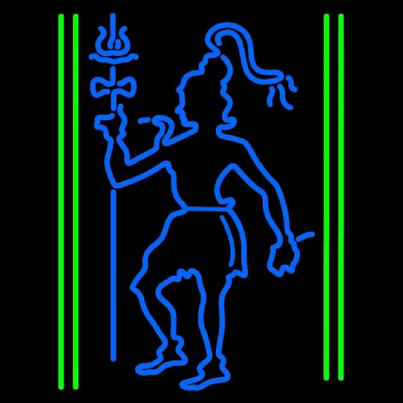 Blue God Shiv Neon Sign