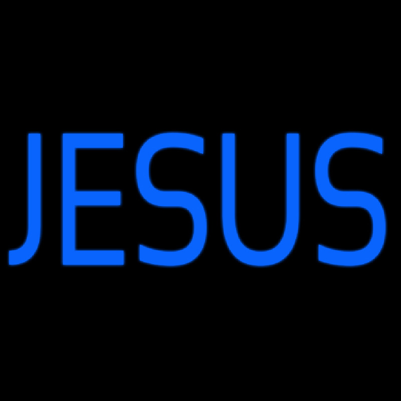 Blue Jesus Neon Sign