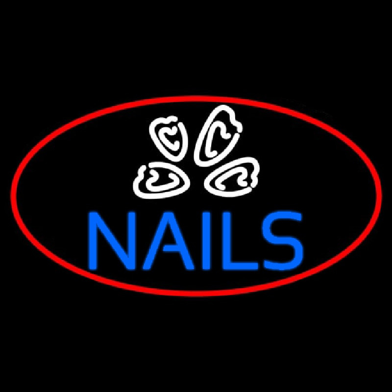 Blue Nails Logo Neon Sign