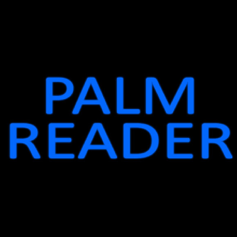 Blue Palm Reader Block Neon Sign