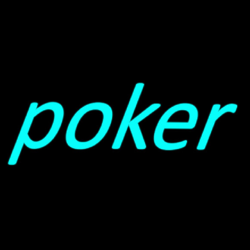 Blue Poker Neon Sign