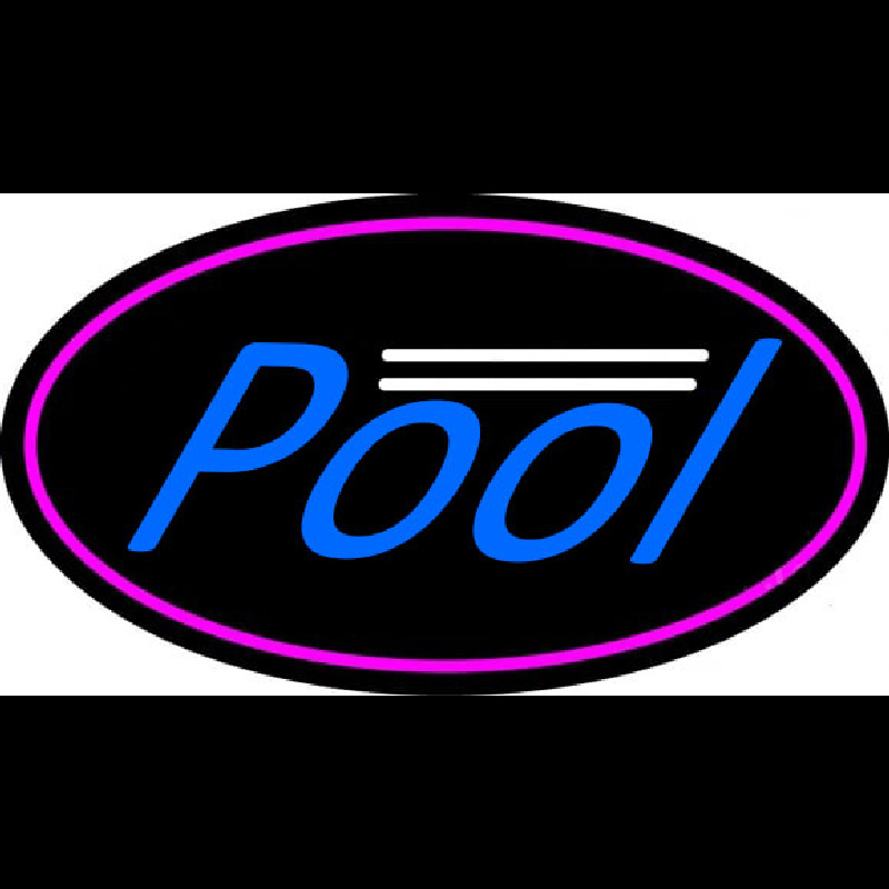 Blue Pool Oval With Pink Border Neon Sign