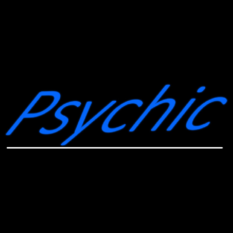 Blue Psychic White Line Neon Sign