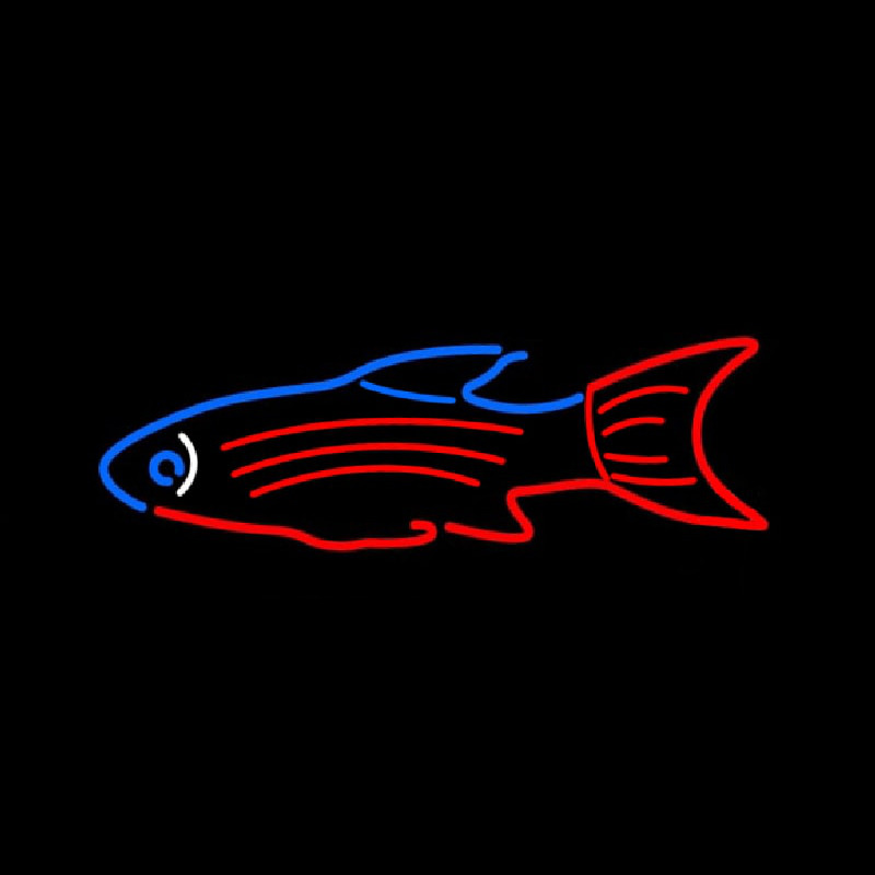 Blue Red Fish Neon Sign