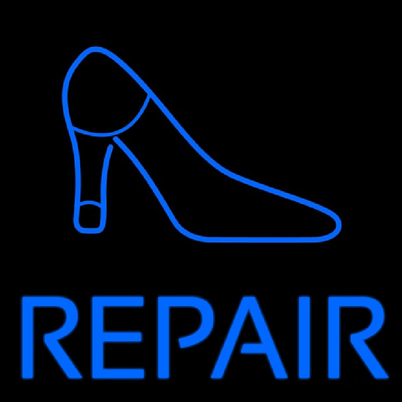 Blue Shoe Repair With Sandal Neon Sign