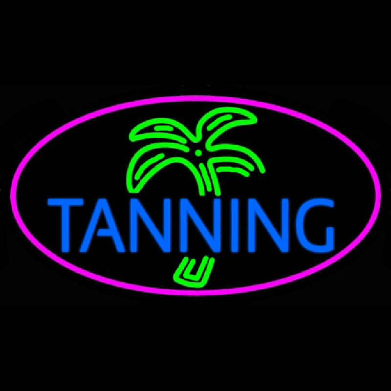 Blue Tanning Palm Tree Neon Sign