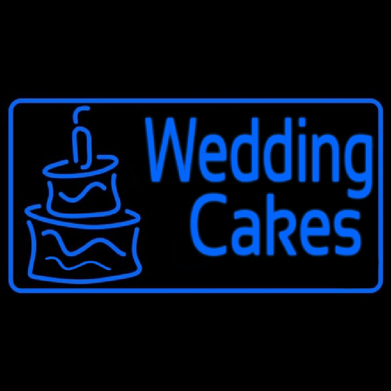 Blue Wedding Cakes 1 Neon Sign