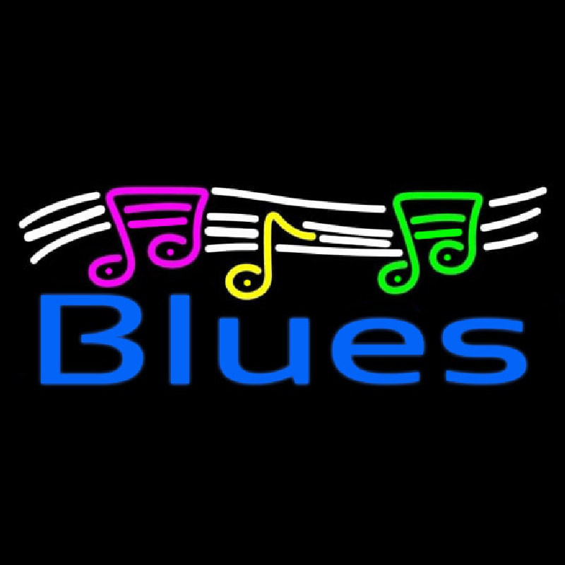 Blues With Musical Note 1 Neon Sign