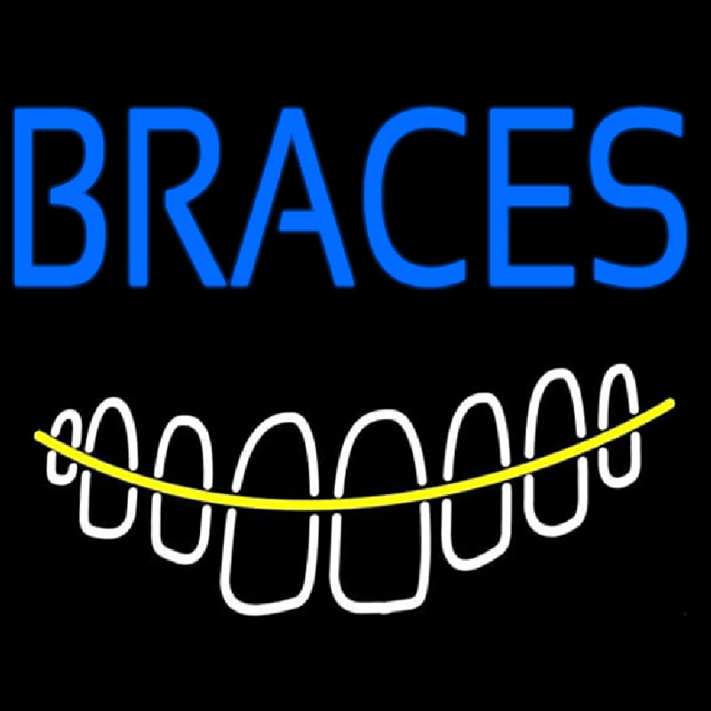 Braces With Teeth Neon Sign