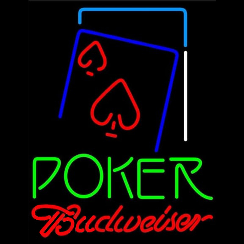 Budweiser Green Poker Red Heart Beer Sign Neon Sign