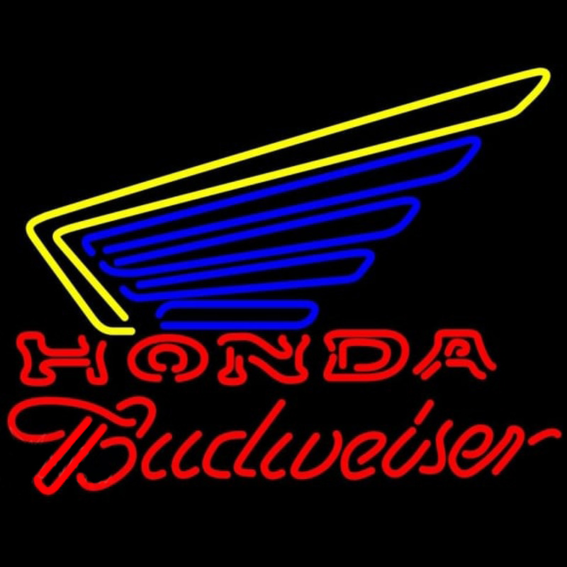 Budweiser Honda Motorcycles Gold Wing Beer Sign Neon Sign