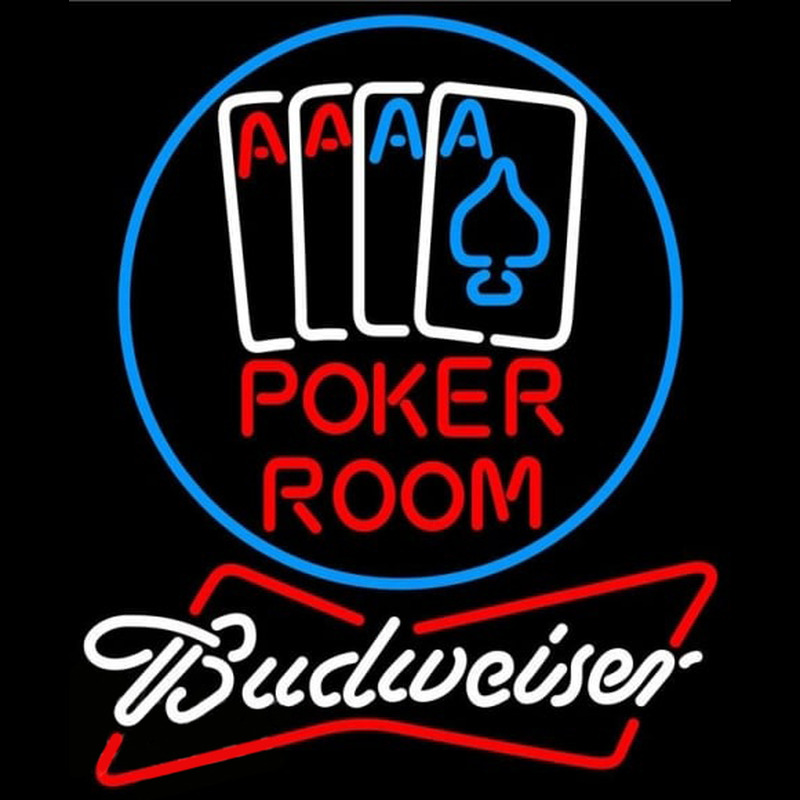 Budweiser Poker Room Beer Sign Neon Sign