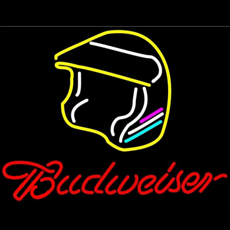 Budweiser Vintage Hascar Helmet3 Beer Sign Neon Sign