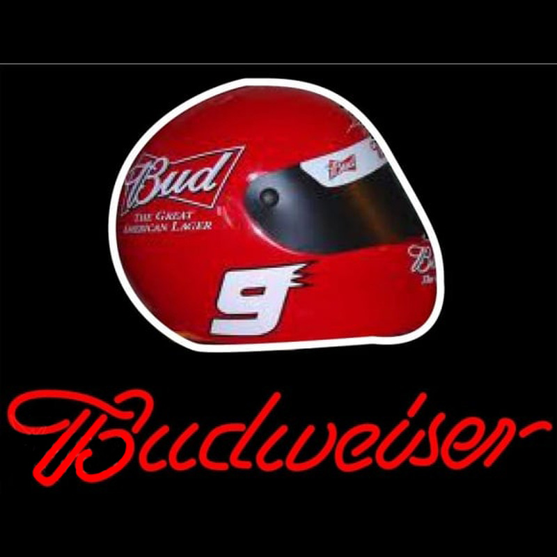 Budweiser Vintage Hascar Helmet4 Beer Sign Neon Sign