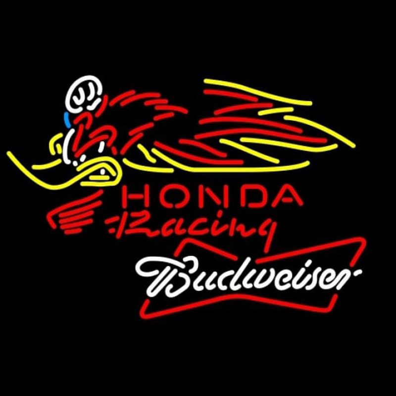 Budweiser White Honda Racing Woody Woodpecker Crf 250 450 Motorcycle Beer Sign Neon Sign