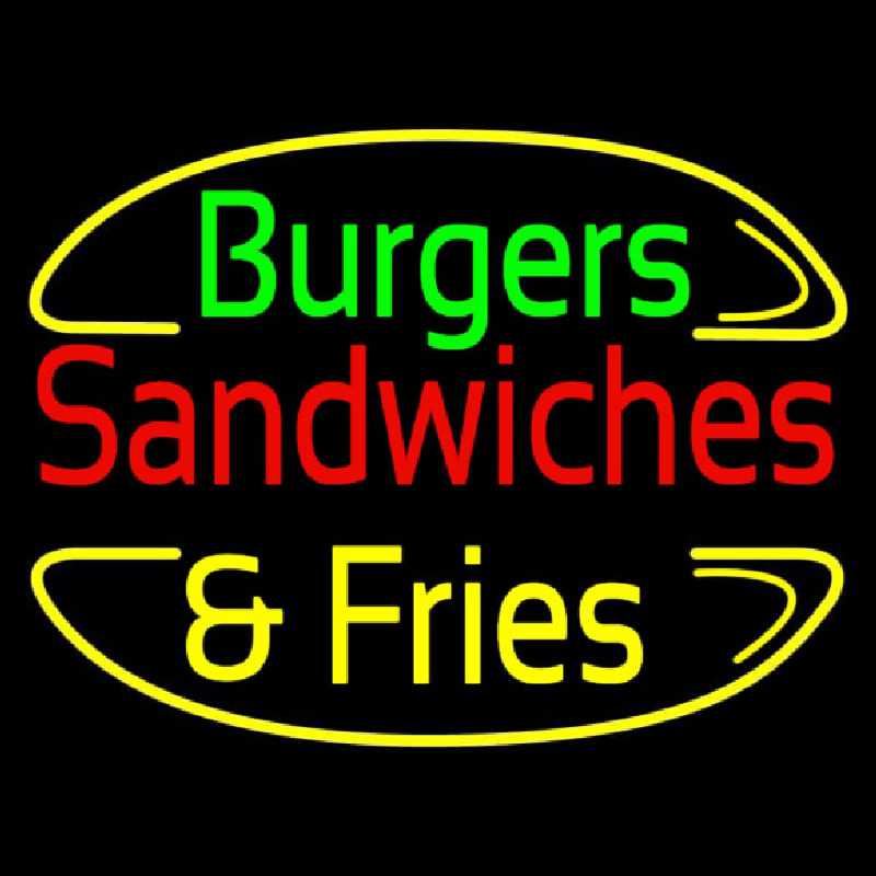 Burgers And Fries Neon Sign