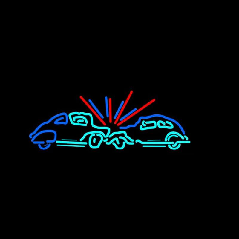 Car Crash Sign Neon Sign