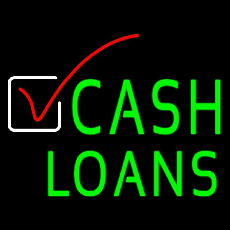 Cash Loans With Logo Neon Sign