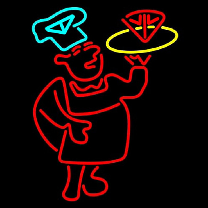 Chef With Pizza Neon Sign