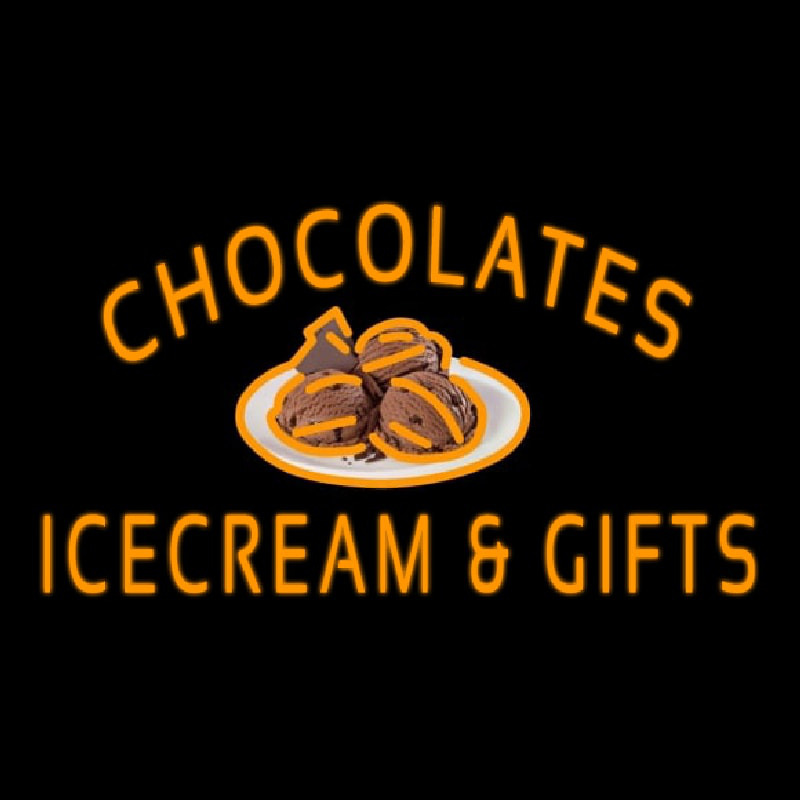 Chocolate Ice Cream And Gifts Neon Sign