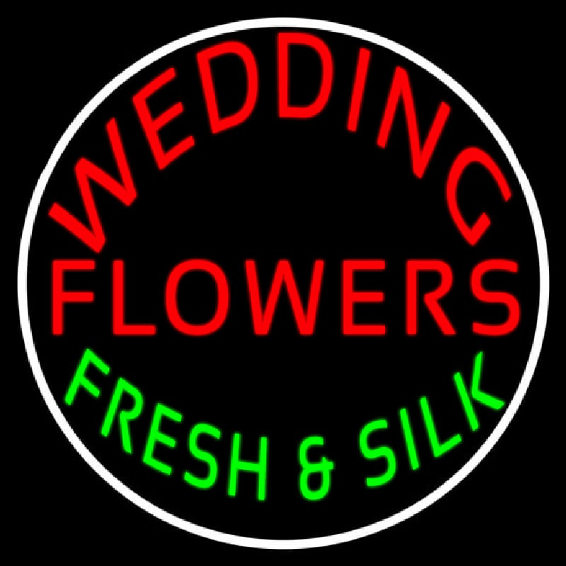 Circle Wedding Flowers Neon Sign